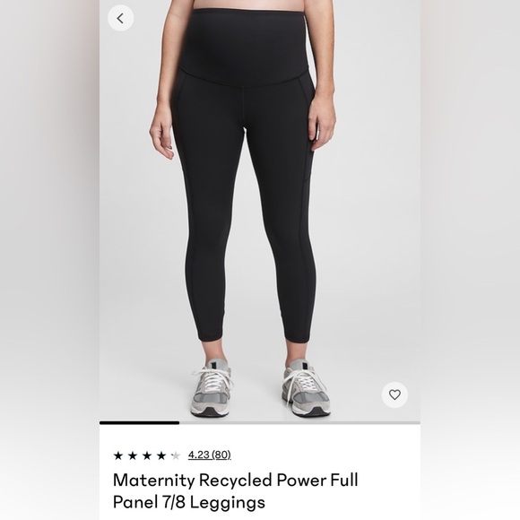 GAP Maternity recycled power full panel 7/8 leggings (black) - Picture 2 of 5